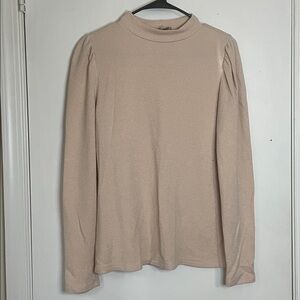 LOFT Cream Long Sleeve Top